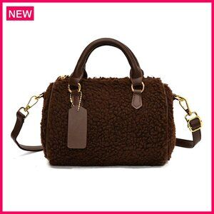 Soft Lamb Wool Tote Bag Crossbody Shoulder Bag Plush Furry Handbag